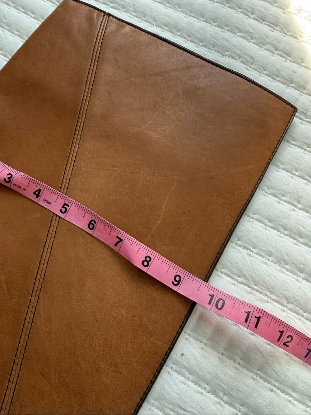 Vintage Artisan-made full-grain leather portfolio by designer F. Clegg.